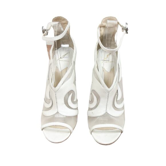 Brian Atwood Linscott Mesh Inset Heels Leather Ankle Strap Wedding Size 9.5 - Picture 6 of 9